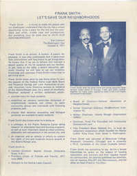 Frank Smith for City Council, Campaign Literature