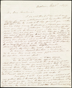 Thumbnail for Letter from Edmund Quincy, Dedham, [Mass.], to Caroline Weston, July 2'd, 1847