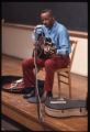 James "Son" Thomas, Pat Thomas, Ray Lum, Joe Cooper, William R. Ferris. Performance at Yale, American Folklife Festival in Washington, D.C., filming life in Leland, Miss., 1974.(Box 10 Ferris 034)