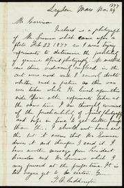 Letter to] Mr. Garrison [manuscript