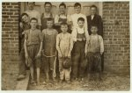 Groups of doffers, etc., all working in the Liberty Cotton Mill, Clayton, N.C., taken at 10:00 A.M., October 29th, 1912. I saw a few very young spinners, one apparently ten years old, working, but could not get them out.  Location: Clayton, North Carolina.