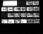 Set of negatives by Clinton Wright including Womens Domo West banquet, Reverend Walker, self-portrait experiment in mirror, Donald Powell in casket, school board, and press conference, 1966