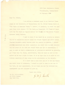 Letter from J. W. J. Lovell to W. E. B. Du Bois