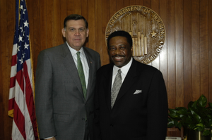 Secretary Mel Martinez with Ron Rogers, Pelham Williams