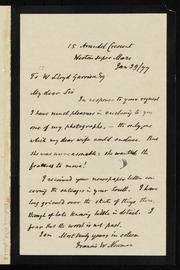 Letter] To W. Lloyd Garrison Esq., My dear Sir [manuscript