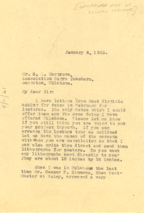 Letter from W. E. B. Du Bois to Oklahoma Association of Negro Teachers