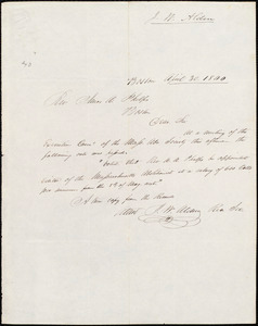 Letter from Massachusetts Abolition Society, Boston, to Amos Augustus Phelps, April 30. 1840