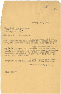 Letter from W. E. B. Du Bois to Beatrice S. Thompson