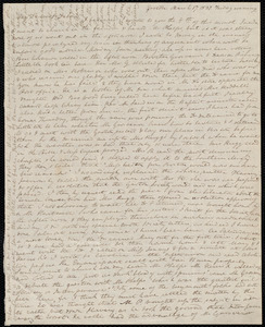 Thumbnail for Partial letter from Anne Warren Weston, Groton, [Mass.], to Deborah Weston, March 17, 1837, Friday evening