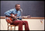 James "Son" Thomas, Pat Thomas, Ray Lum, Joe Cooper, William R. Ferris. Performance at Yale, American Folklife Festival in Washington, D.C., filming life in Leland, Miss., 1974.(Box 10 Ferris 034)