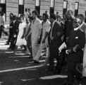 Civil rights leaders marching in Mobile, Alabama, to support the reauthorization and extension of the Voting Rights Act.