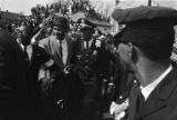 Police escort Jacqueline Kennedy (hidden from view) to Ebenezer Baptist Church for Martin Luther King, Jr.'s funeral.