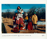 Loisa, Nancy, Cueva, Nana, Deedee, and Pilar Hemadez, Pilar Law sitting in front. New Mexico. 1968