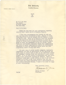 Letter from Fisk University to W. E. B. Du Bois