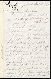 Letter to] My dear Madam [manuscript