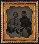 [Private George Phillip Putnam of Co. B, 1st United States Sharpshooters in uniform and his daughter, Fanny Putnam McGrath]