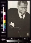 [Paul Robeson portrait superimposed on body which includes outline of skull and possibly a country boundary or river]