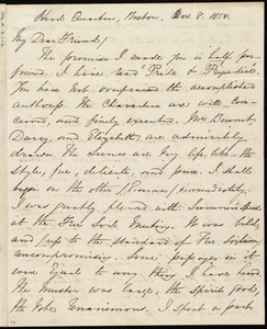 Letter from George Thompson, Head Quarters, Boston, to Anne Warren Weston, Nov. 8, 1850