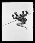 [Untitled photo shows: Cornelius Johnson, winner of the gold medal at the 1936 Olympics, in a high jump ]