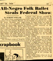 All-Negro Folk Ballet Steals Federal Show