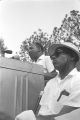 Martin Luther King, Jr., addressing an audience in front of the state capitol in Jackson, Mississippi, at the end of the "March Against Fear" begun by James Meredith.