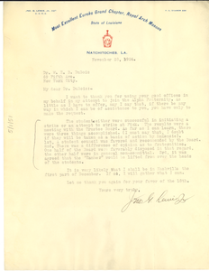 Letter from the John G. Lewis to W. E. B. Du Bois