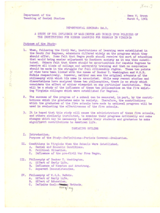 A study of the influence of Washington and Du Bois upon policies of the institutions for higher learning for Negroes in Virginia