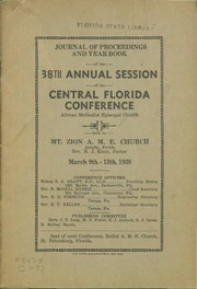 Journal of Proceedings and Year Book of the 38th Annual Session of the Central Florida Conference, African Methodist Episcopal Church