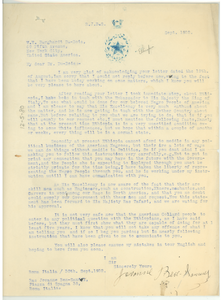 Letter from Ras Jovanne Ben-Samu to W. E. B. Du Bois