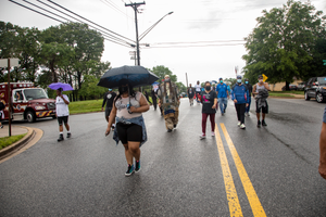 Protesters marching