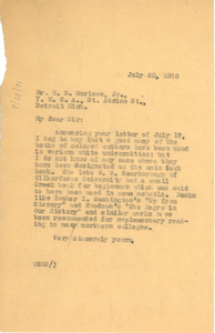 Letter from W. E. B. Du Bois to W. D. Morison Jr.
