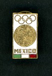 Olympic pin used by Laurie Lewis (Havel) as a member of Team USA volleyball at the Mexico City Summer games, 1968