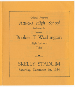 Program for a Booker T. Washington High School football game