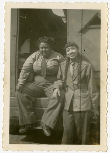 "Sweethearts" Tiny Davis and Rabbit (Willie Mae Wong). Black-and-white photoprint.