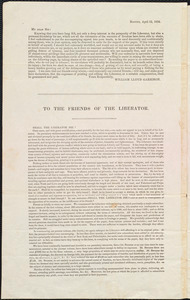 Thumbnail for Letter from William Lloyd Garrison, Boston, [Mass.], to Ebenezer Dole, April 15, 1834