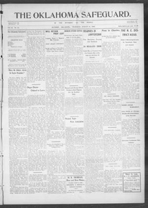 Thumbnail for The Oklahoma Safeguard. (Guthrie, Okla.), Vol. 12, No. 31, Ed. 1 Thursday, August 31, 1905