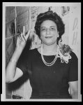 Thumbnail for [Mrs. Constance B. Motley first woman Senator, 21st Senatorial District, N.Y., raising hand in V sign]