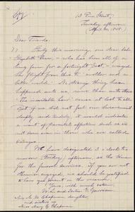 Copy of letter from William Lloyd Garrison, 13 Pine Street, [Boston, Mass.], to Maria Weston Chapman and Mary Gray Chapman, Thursday afternoon, (April 20, 1848)