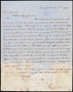 Letter from Isaac Tatem Hopper, New York, to William Lloyd Garrison, 5 mo[nth] 4th [day] 1847