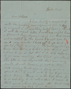 Thumbnail for Letter from Lucia Weston, Boston, [Mass.], to Deborah Weston, 1836