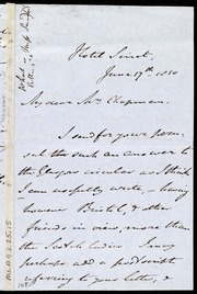 Letter to] My dear Mrs. Chapman [manuscript