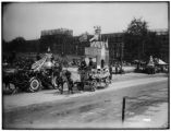 Fire Department engines on display in the Civic Parade on State Day