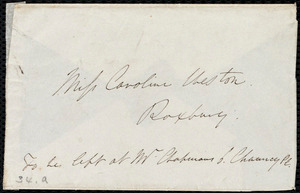 Letter from Edmund Quincy, Dedham, [Mass.], to Caroline Weston, Sunday, Apr[il] 3, [1841?]