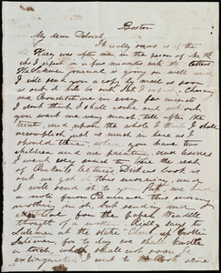 Letter from Lucia Weston, Boston, [Mass.], to Deborah Weston, [184?]