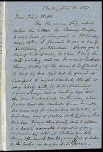 Letter from Samuel May, Boston, to Richard Davis Webb, Nov. 10 and 11, 1861