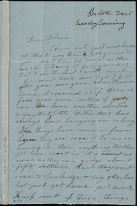 Letter from Emma Forbes Weston, Boston, [Mass.], to Deborah Weston, Dec. 6, [1836], Tuesday Evening