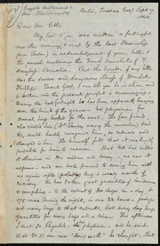 Letter to] Dear Mr. Estlin [manuscript