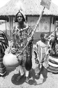 Bard with his performance troup, Man region, Ivory Coast