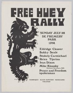 Poster for a rally in support of Huey Newton