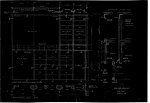 [Case Study House No. 8 for Charles and Ray Eames (Pacific Palisades, Los Angeles, California). Elevation, plan, and sections]